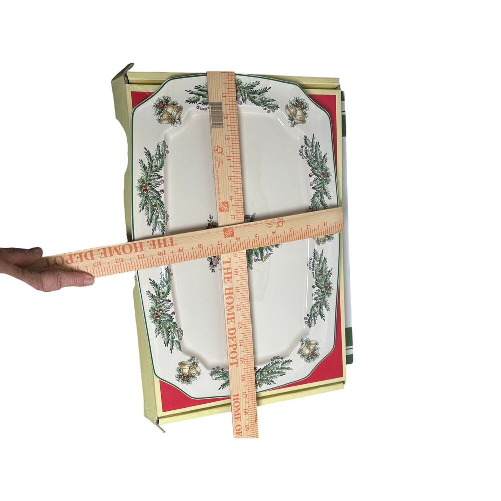 Spode Christmas Tree Garland 17.5" Rectangular Serving Platter in Box S3324-A8 - Picture 14 of 16